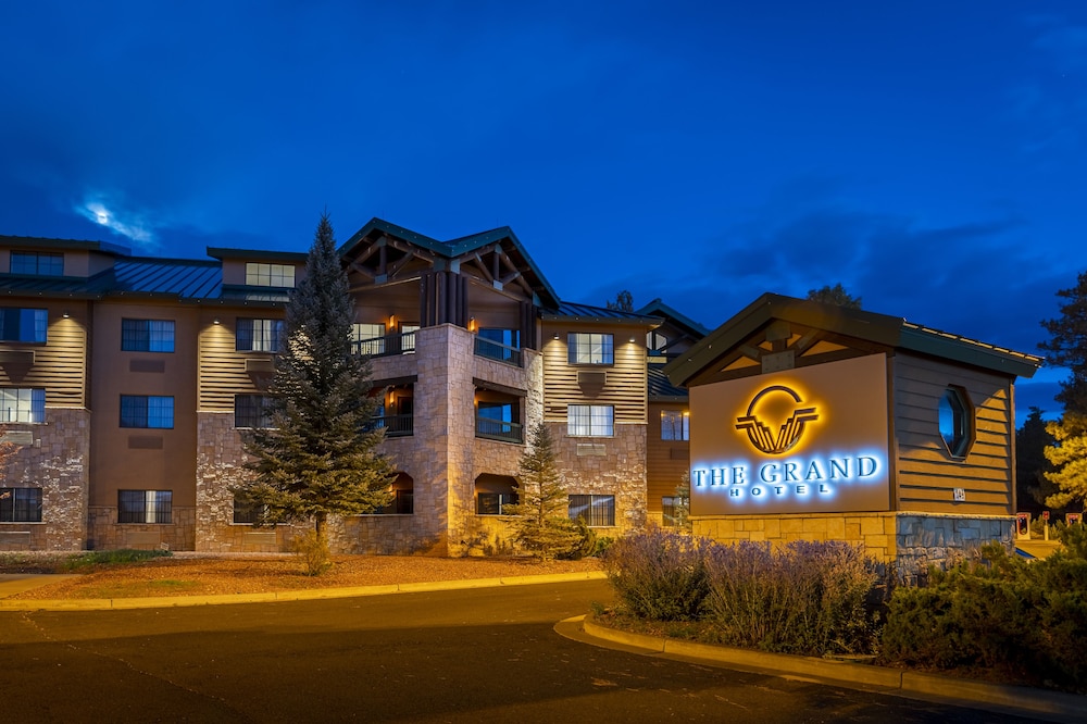 The Grand Hotel at the Grand Canyon lodge-style entrance in Tusayan Arizona near the South Rim