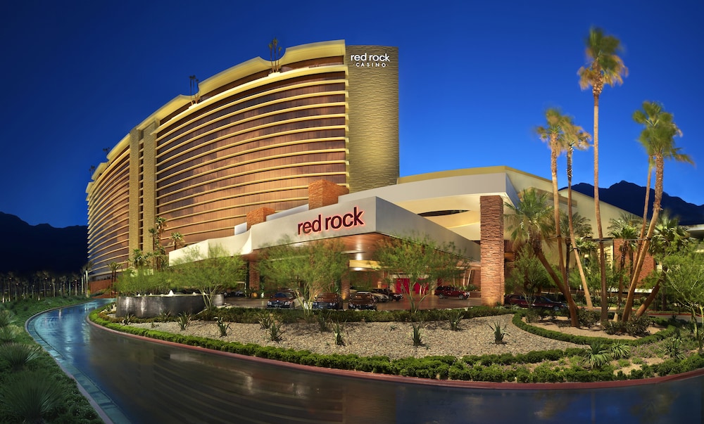Red Rock Casino Resort and Spa with the red sandstone cliffs of Red Rock Canyon in Summerlin